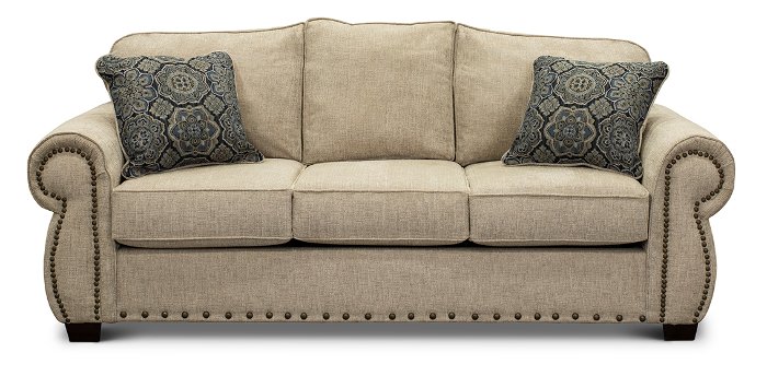 Southport Casual Traditional Canvas Tan Sofa Bed