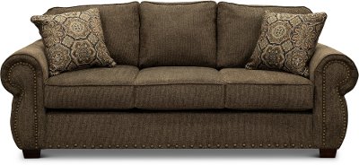 Casual Traditional Coffee Brown Sofa Bed - Southport
