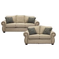 Canvas Tan 2-Piece Living Room Set with Sofa Bed - Southport