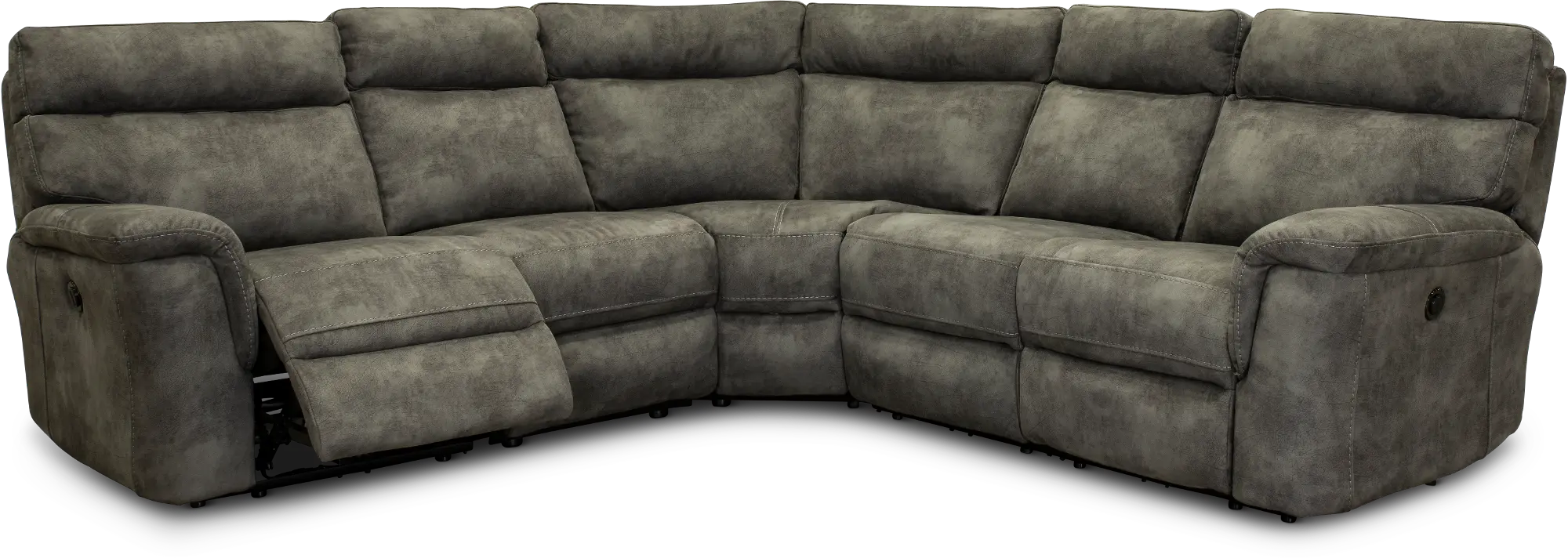 Gray 5 Piece Power Reclining Sectional Sofa - Maci-1