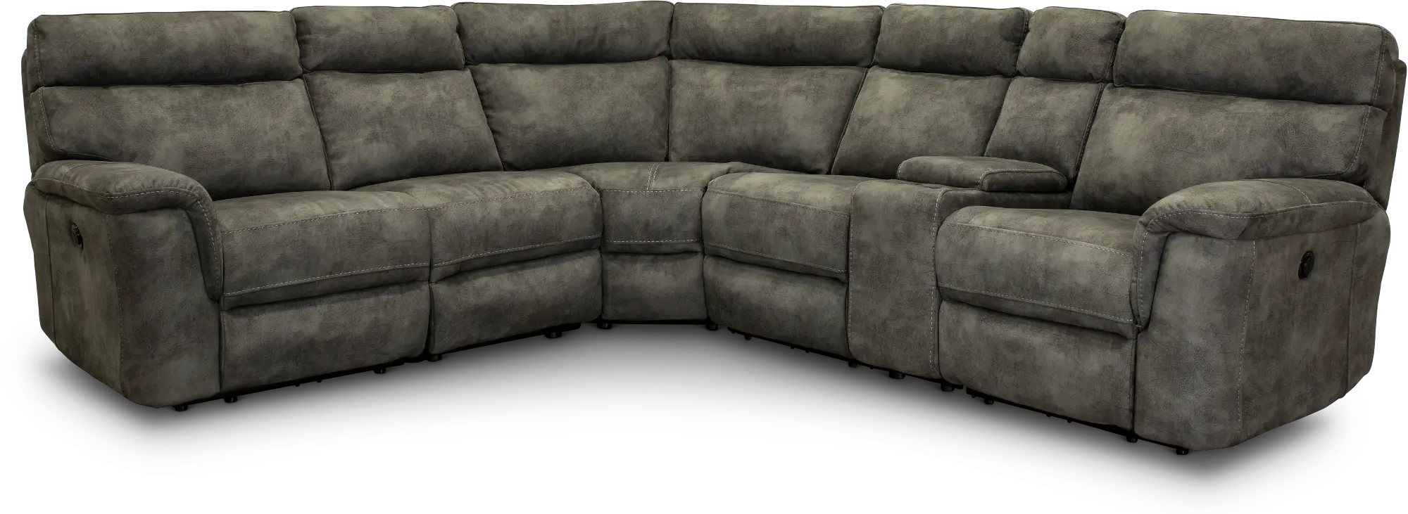 Gray 6 Piece Power Reclining Sectional Sofa - Maci-1