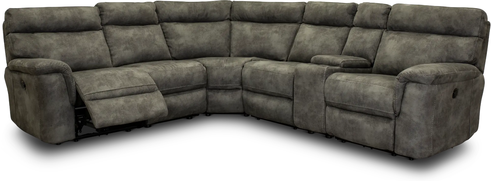 Gray 6 Piece Power Reclining Sectional Sofa - Maci-3