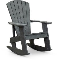 Gray Outdoor Patio Rocking Adirondack Chair - Captiva