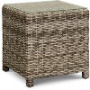 Wicker Patio End Table with Glass Top - Cenacle