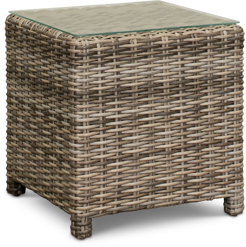 Wicker Patio End Table With Glass Top Cenacle Rc Willey - Wicker Patio Table With Glass Top Wicker Patio End Table With Glass Top Cenacle Rc Willey - Wicker Patio Table With Glass Top