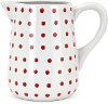 12 Inch Berry Patch Ceramic Hand-Painted Polka Dot Pitcher