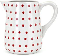 12 Inch Berry Patch Ceramic Hand-Painted Polka Dot Pitcher