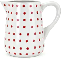 12 Inch Berry Patch Ceramic Hand-Painted Polka Dot Pitcher