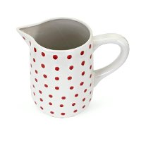 12 Inch Berry Patch Ceramic Hand-Painted Polka Dot Pitcher-2