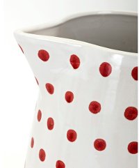 12 Inch Berry Patch Ceramic Hand-Painted Polka Dot Pitcher-3