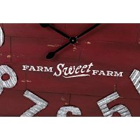 36 Inch Distressed Red Wall Clock with Metal Numerals-2