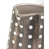 8 Inch Gray and White Polka Dot Hand-Painted Small Pitcher-2