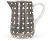Clearance 8 Inch Gray and White Polka Dot Hand-Painted Small Pitcher