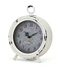 Distressed White Desk Clock - Berry Patch