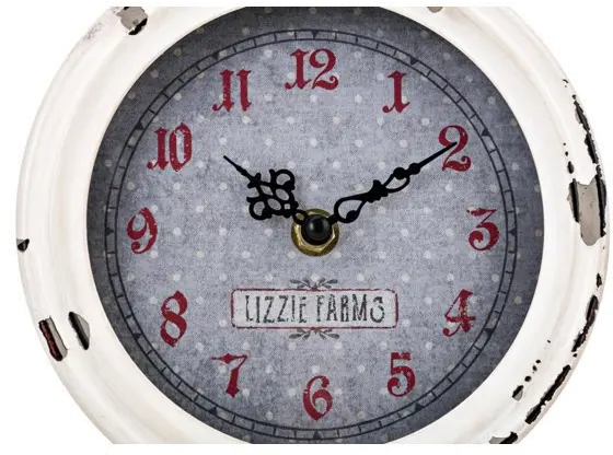 Distressed White Desk Clock - Berry Patch-2