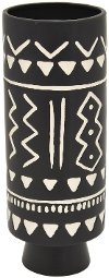 11 Inch Black and White Ceramic Vase