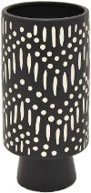 Clearance 9 Inch Black and White Ceramic Vase