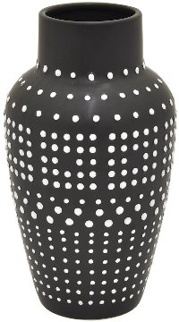 9 Inch Black and White Ceramic Vase