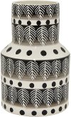 Clearance 8 Inch Black and White Porcelain Vase