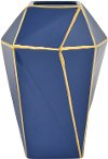 10 Inch Blue and Gold Porcelain Vase