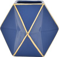 5 Inch Blue and Gold Porcelain Vase