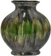 Clearance 12 Inch Green and Charcoal Ceramic Vase