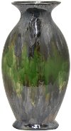 Clearance 15 Inch Ceramic Green and Charcoal Drip Vase