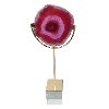 Fuchsia Agate Tabletop Decor on Stand