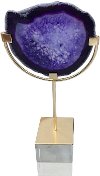 Purple Agate Tabletop Decor on Stand