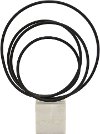 Metal Sculpture of Circles on Marble Base
