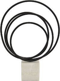 Metal Sculpture of Circles on Marble Base
