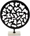 17 Inch Round Metal Sculpture on Marble Base