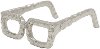 Silver Eyeglass Square Frame Tabletop Sculpture