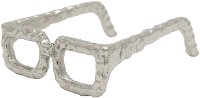 Silver Eyeglass Square Frame Tabletop Sculpture