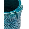 7 Inch Blue Ceramic Owl Vase-2