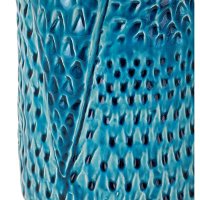 7 Inch Blue Ceramic Owl Vase-3