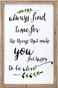 Always Find Time for Happiness Framed Wall Decor