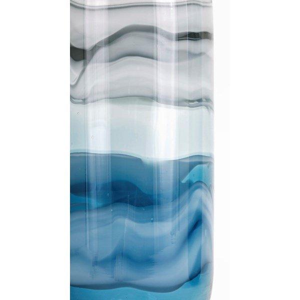 13 Inch Black, Gray and Blue Glass Vase-2