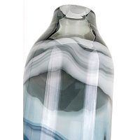13 Inch Black, Gray and Blue Glass Vase-3