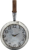 Clearance Rustic Galvanized Iron and Wood Wall Clock