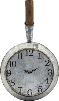 Rustic Galvanized Iron and Wood Wall Clock