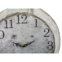 Rustic Galvanized Iron and Wood Wall Clock-2