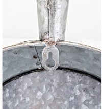 Rustic Galvanized Iron and Wood Wall Clock-3