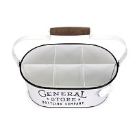 White Iron General Store Bottle Caddy with Handle-2