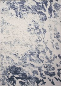 5 x 8 Medium Distressed Splatter Cream and Blue Rug - Alta