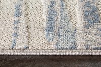 5 x 8 Medium Wavy Stripes Cream and Blue Rug - Alta-4