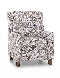 Stonewash Gray and Brown Push Back Recliner - Percy