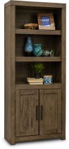 Greystone Modern Bookcase with Doors - Modern Loft