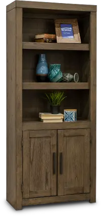 Modern Loft Greystone Modern Bookcase with Doors