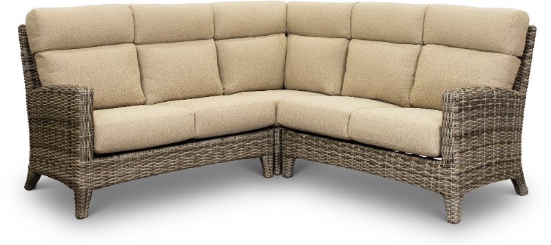 Wicker And Sand 3 Piece Patio Sectional Cenacle Rc Willey Wicker And Sand 3 Piece Patio Sectional Cenacle